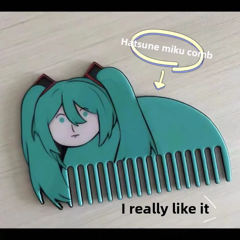 Hatsune Miku doppelseitiger Haarkamm Kunststoff Cartoon Anime Lustiger Ausdruck Pack Kamm Modell Spielzeug Cosplay Requisiten Kreativität Geschenke