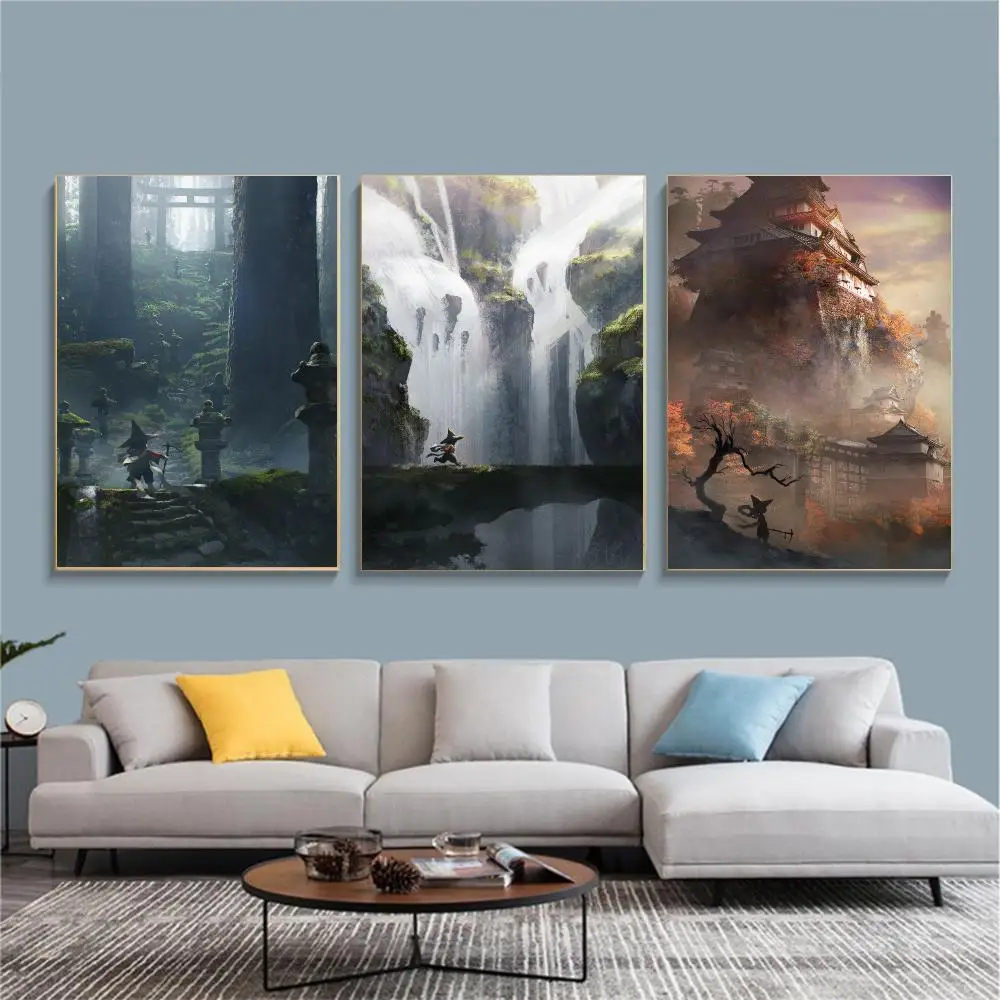 anime S-Sakuna Of Rice and Ruin-N Painting Calligraphy Nature Inspired Artwork for Living Room  Home Decoration