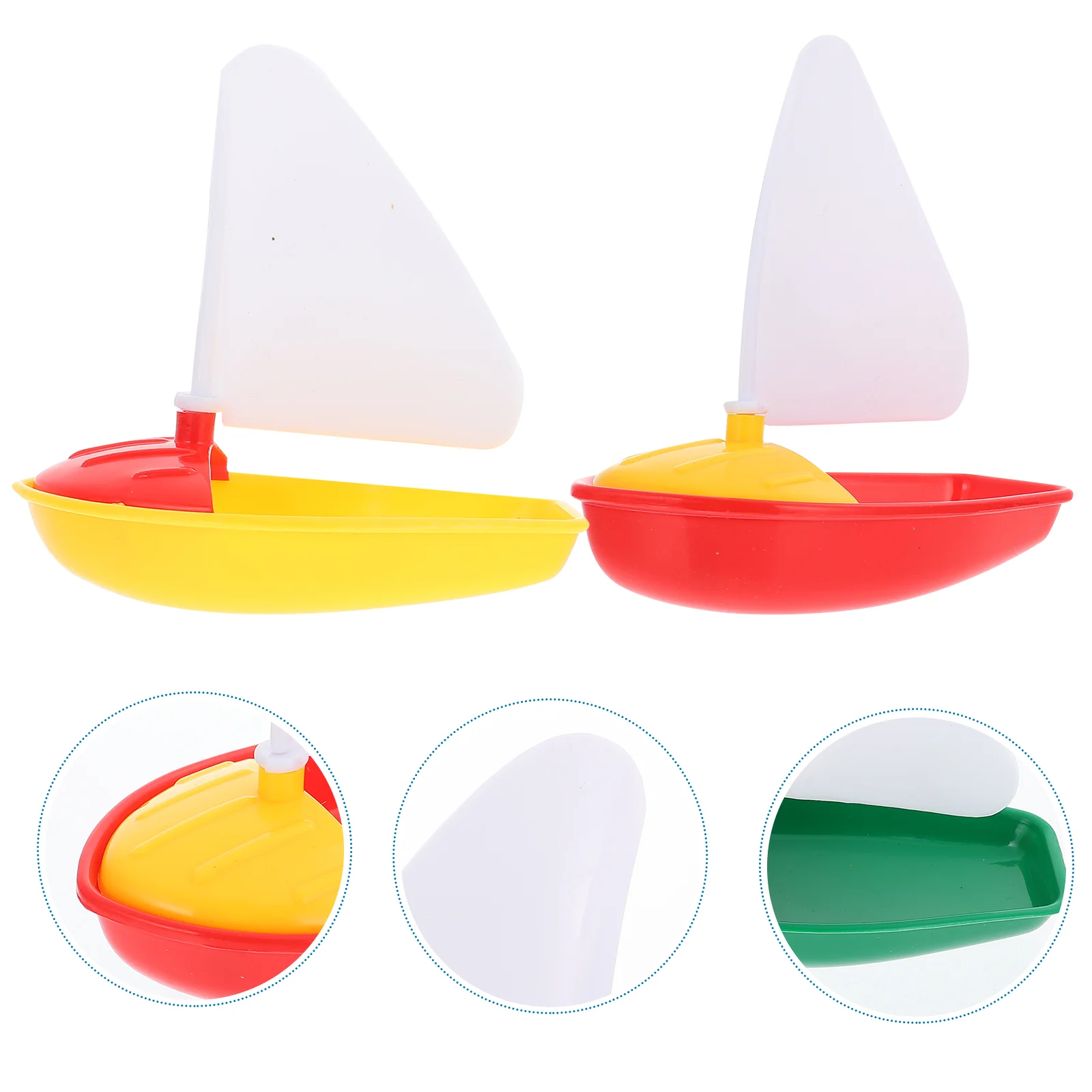 

1 Set 3pcs Mini Plastic Sailing Boat Toys Kids Bath Toys Bathtub Toys for Children Todders Kids (Assorted Color, Small + Middle