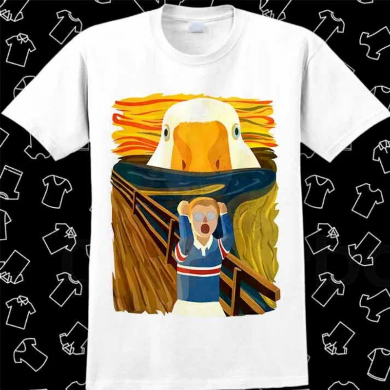 

Mess The Honk Get Bonk Goose The Scream Famous Painting T Shirt Meme Gift Gamer Large size Tops 100% cotton printed Clothes