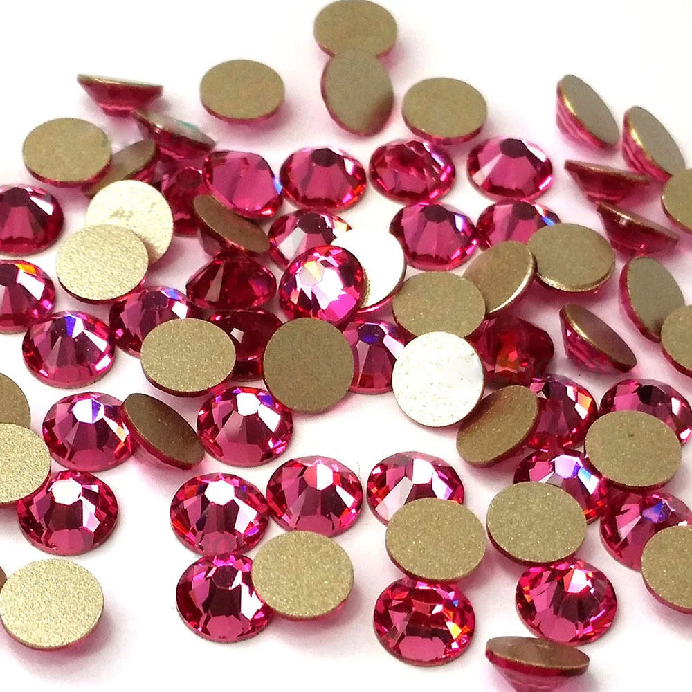 CTPA3bI بريق الوردي غير الإصلاح الراين شقة الظهر يتوهم كريستال ستراس للحرف اليدوية الملابس الملابس التطريز الديكور #3