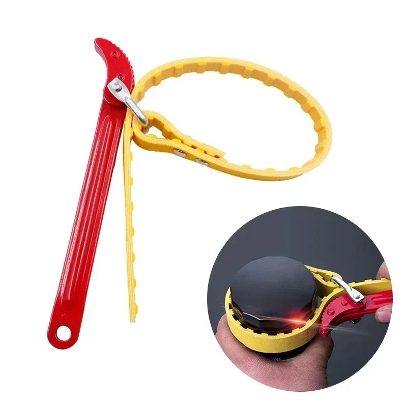 Wrench Adjustable Cartridge Oil Filter Puller Strap Spanner Multi belt Wrench Hand Tools Motorcycle Car Repair Accessories