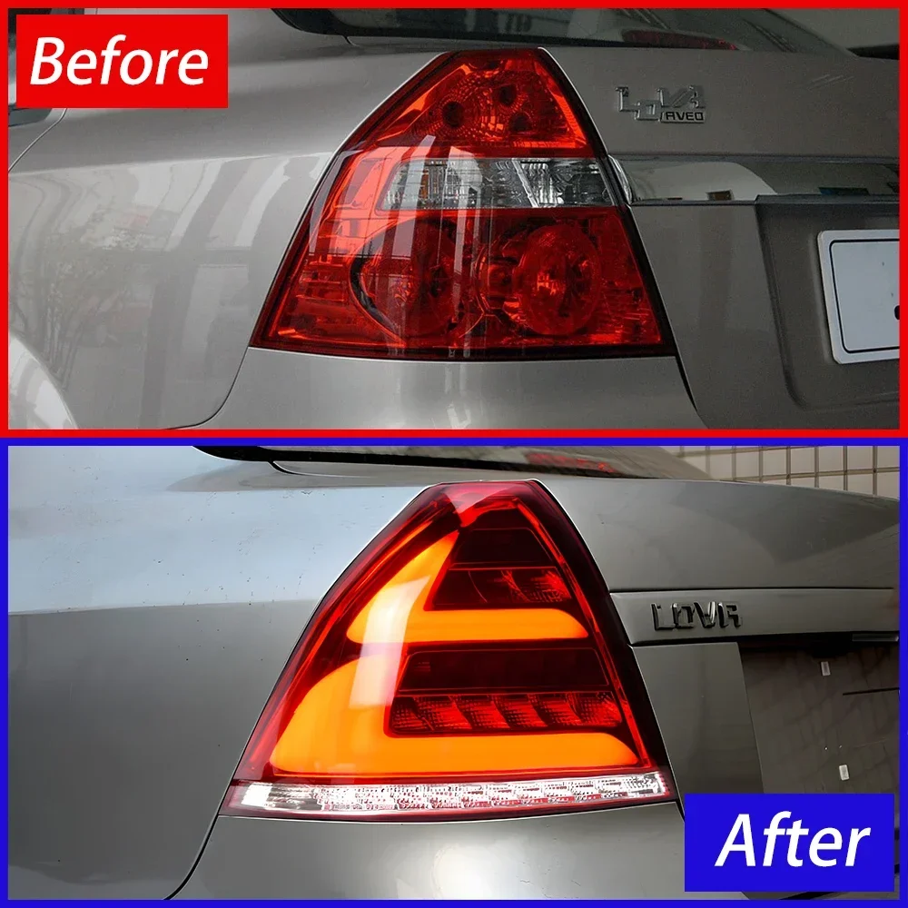 Car Taillights Assembly For Chevrolet Lova Aveo 2006-2010 Auto Rear Back Lamps Upgrade LED Streamer Signal Lamp Tool Accessories