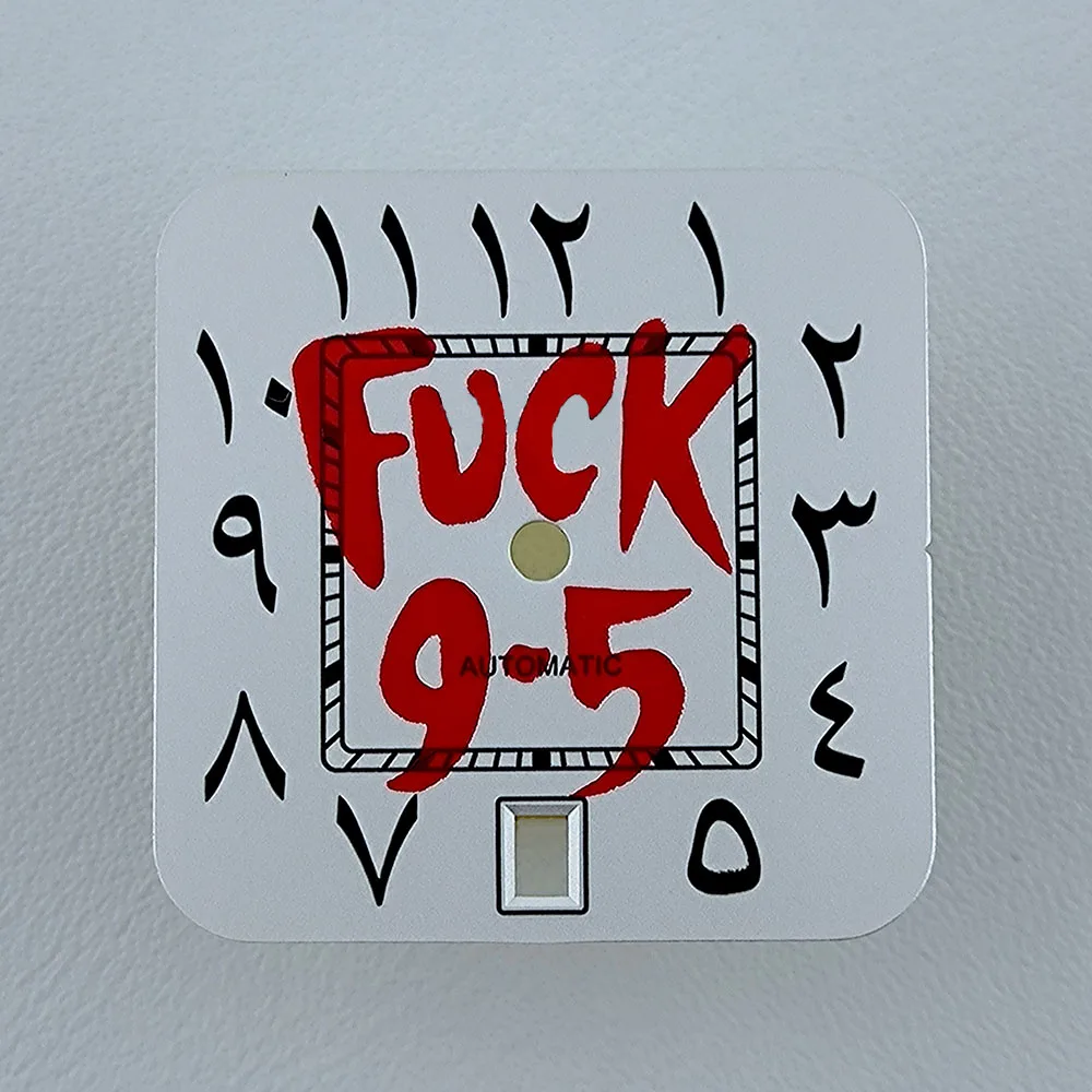 NH35 قرص مربع شعار مخصص الأرقام العربية ساعة رجالية الاتصال الهاتفي تناسب NH35 التاريخ في 6: 00 اكسسوارات ساعة الحركة