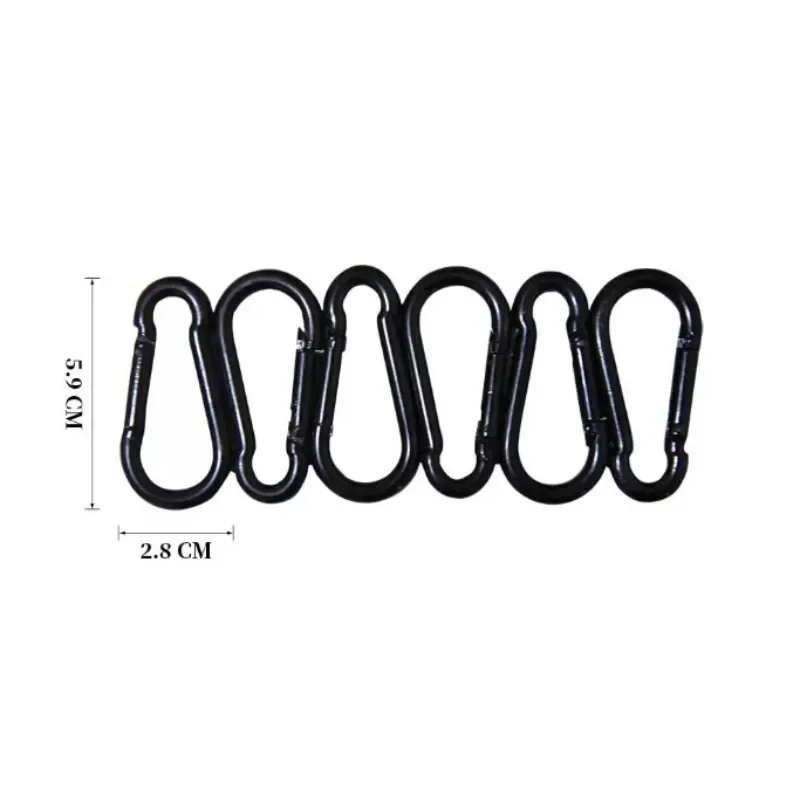 M6 6pcs / M8 4pcs Silver Carabiner Set, Heavy Duty D Ring Snap Hook for Patio Swing and Garden Chair Hanging