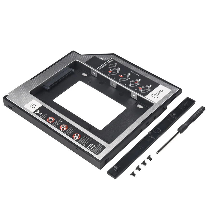 Nieuw! ! Universele Sata 2Nd Hdd Ssd Harde Schijf Caddy 9.5Mm Voor Cd/Dvd-Rom Optische Bay Voor Hdd sataii Sdd Harde Schijf Beugel