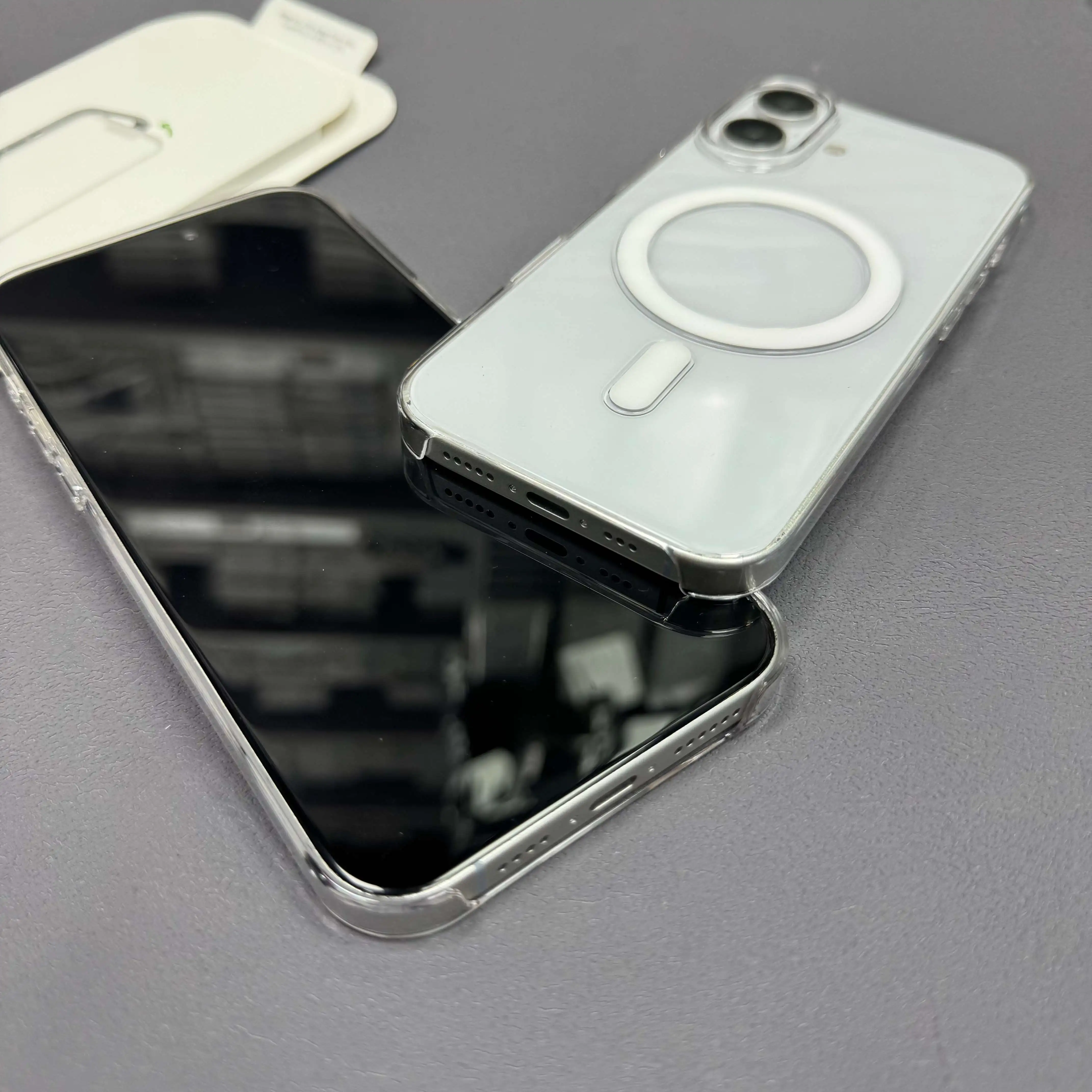 حافظة لهاتف MagSafe أصلية شفافة لهاتف آيفون 17 16 15 14 13 Pro Max Plus17 غطاء هاتف متحرك للشحن اللاسلكي