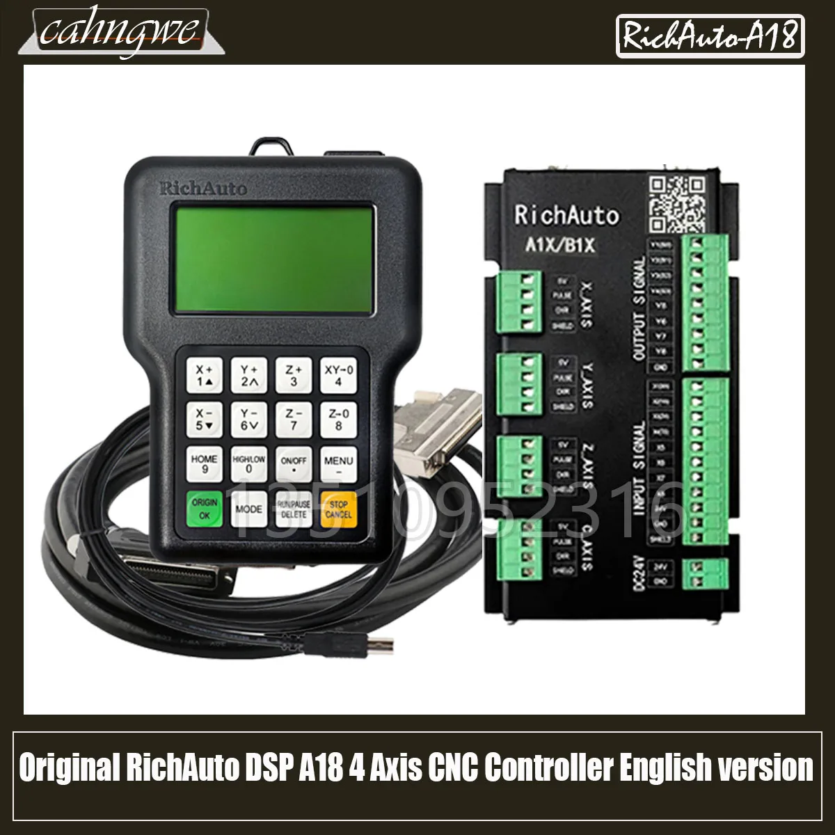 

Richauto Dsp A18 4 Axis Cnc Controller A18s A18e Usb Four-axis Linkage Engraving Machine Control System English Version Genuine