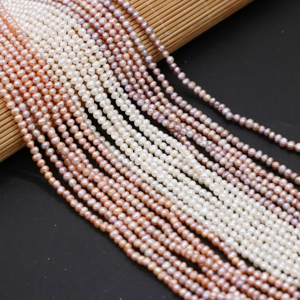 

White Purple Orange Natural Freshwater Pearl Potato Shape Beaded 3-3.5mm For Jewelry Making DIY Bracelets Necklace Accessories