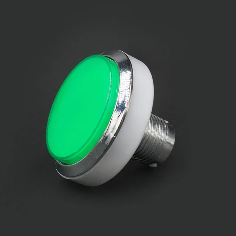 Game Machine 60mm Flat Large Round Button with Light Button Electroplating Game Machine Accessories Large Round Button Switch