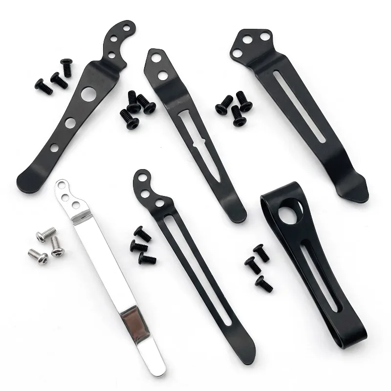 420 Stainless Steel Knife Back Clip | 17 Sizes, Replacement Waist Clamp for DIY Folding Pocket EDC Tools, Comes with Mounting Sc