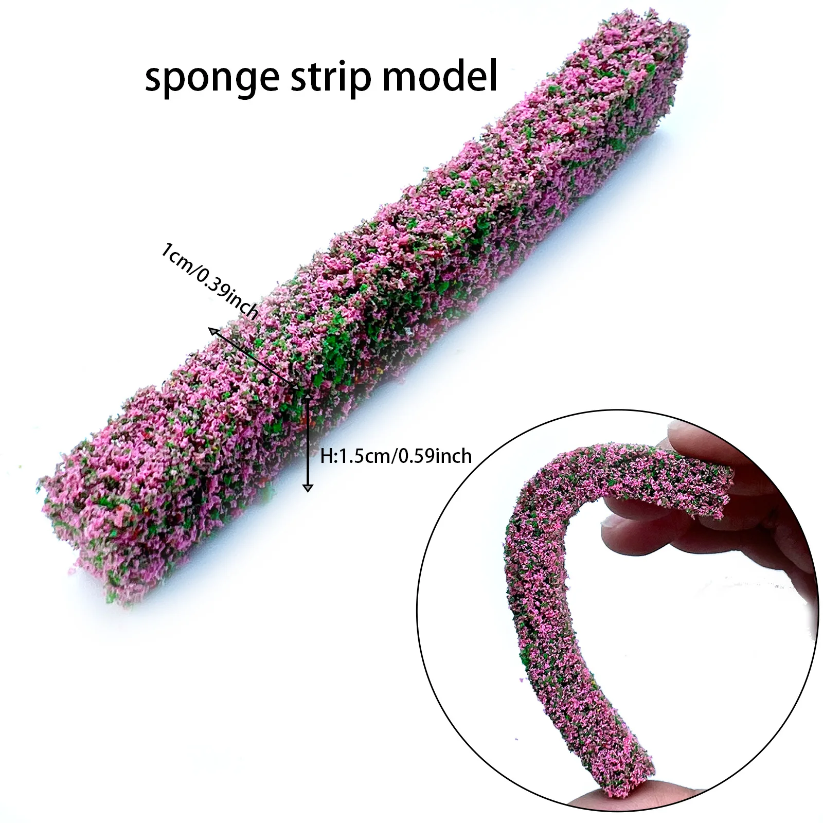 4PCS Miniatur Schwamm Streifen Modell Hecke für Eisenbahn Zug Layout/Sandtisch Landschaft/DIY Modellbau/Diorama/Garten Dekoration