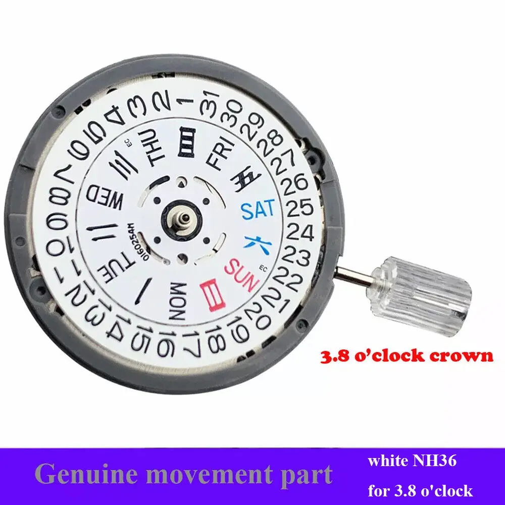 NH35A NH36A การเคลื่อนไหววัน/วันที่ 24 Jewels Fit 3/3.8/4 นาฬิกาความแม่นยําสูง Part