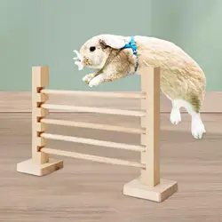 Jump Bar Exercise Obstacle, Indoor Outdoor,Interactive Wood Toy Training Games for Pet Bunny Exercise