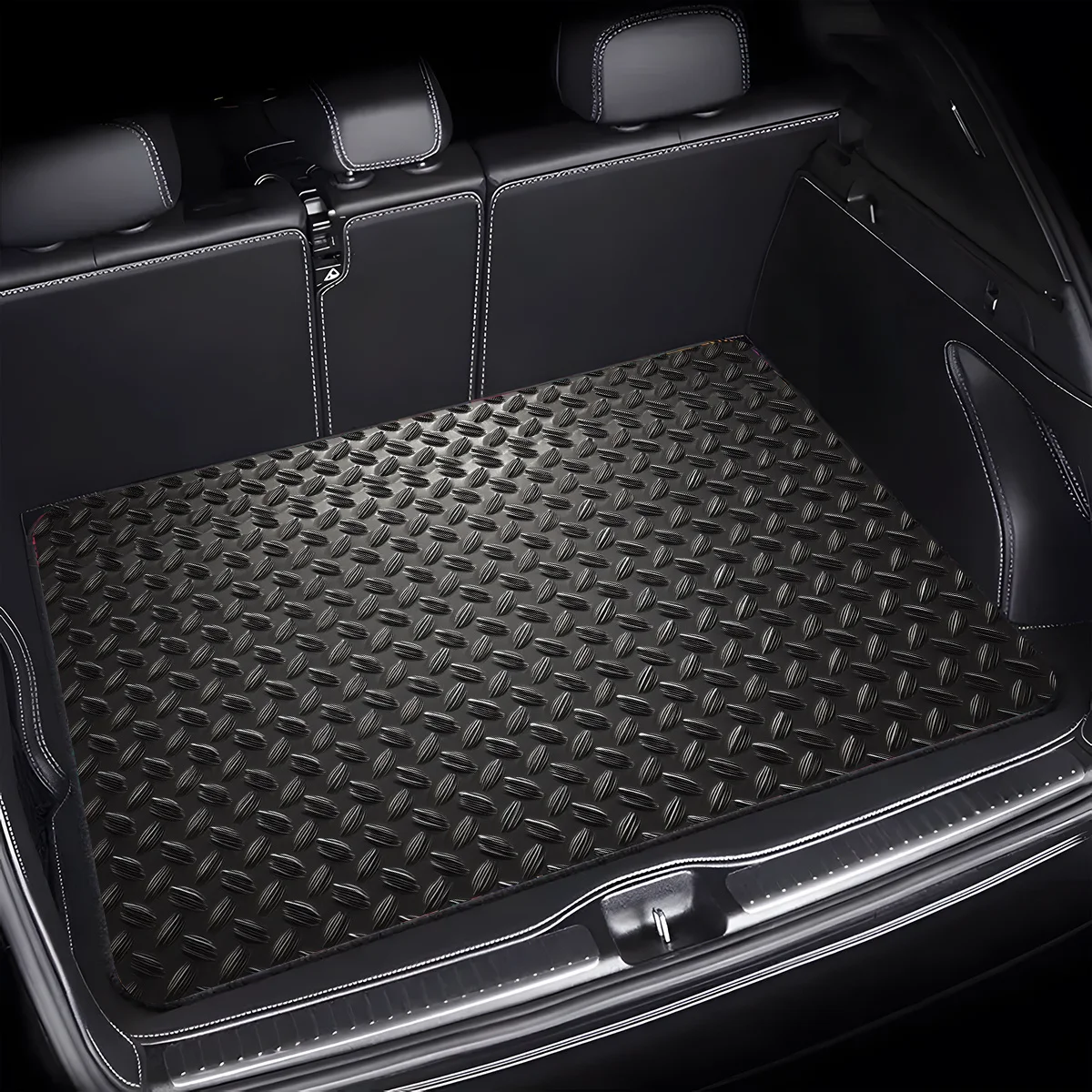 1 Stück Polyesterfaser-Kofferraummatte Kompatibel mit den Meisten Fahrzeugen - Robust mit Rautenmuster-Design, Laderaummatte für SUV, Limousine – Detail 3
