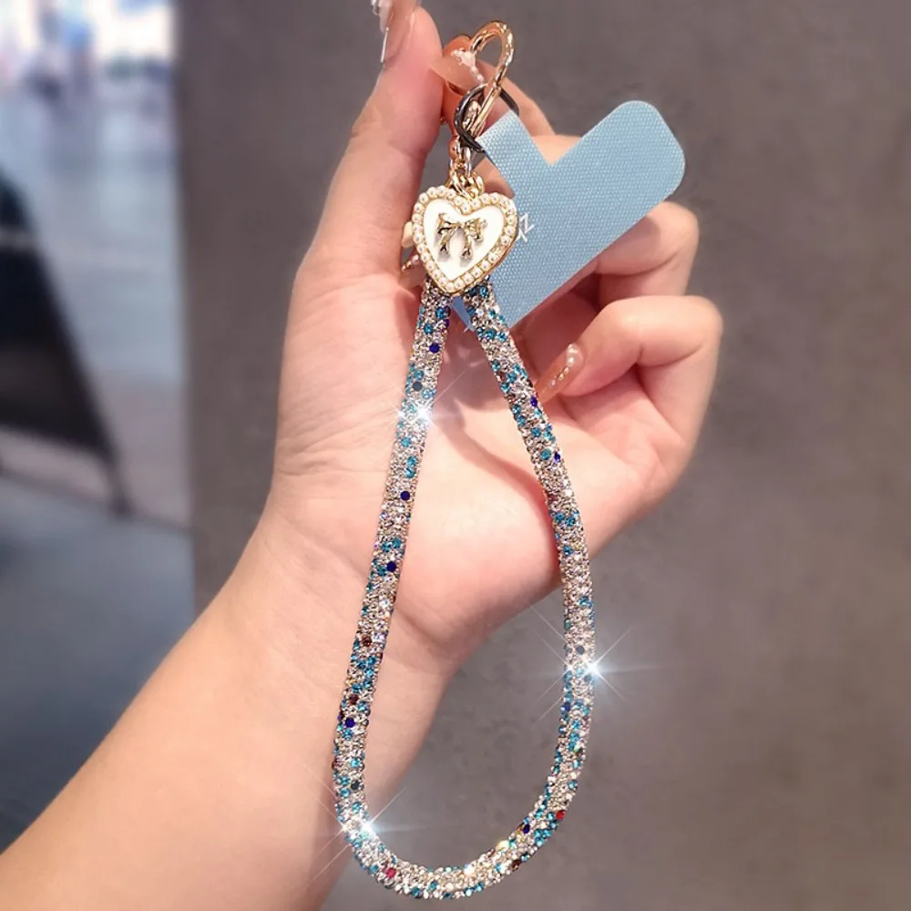 

Hanging Cord Glitter Rhinestone Phone Lanyard Short Wrist Style Luxury Diamond Phone Rope Bling Bling Full Diamond