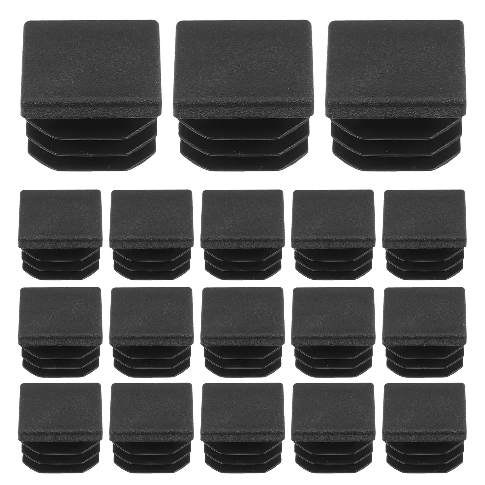 

20 Pcs Anti-slip Plugs PE Plastic Threaded Cap for Furniture Black Tubing End Protectors Plumbing Electrical