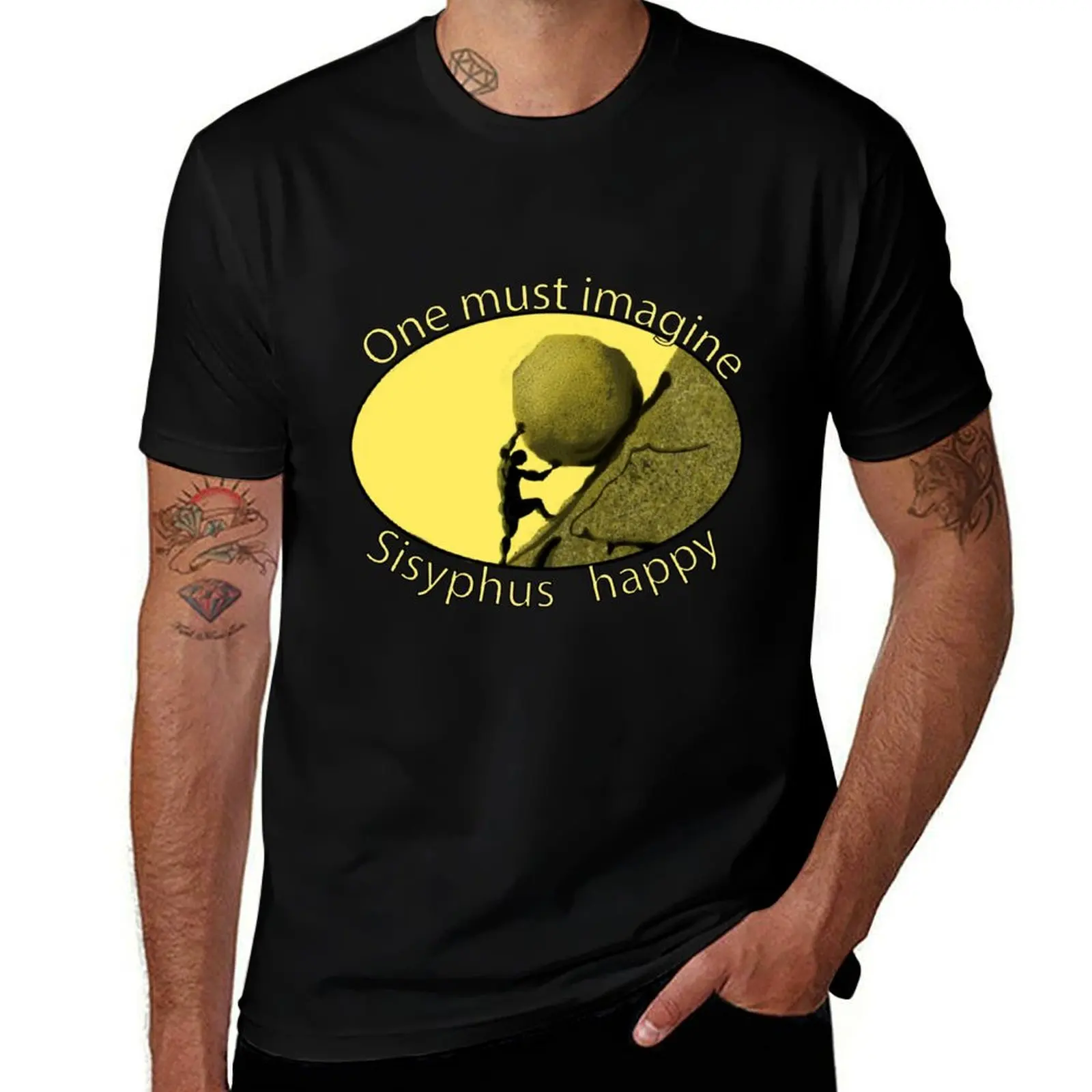 

Myth of Sisyphus - Albert Camus - One must imagine Sisyphus happy T-Shirt Blouse Louboutins custom t shirt shirts men graphic