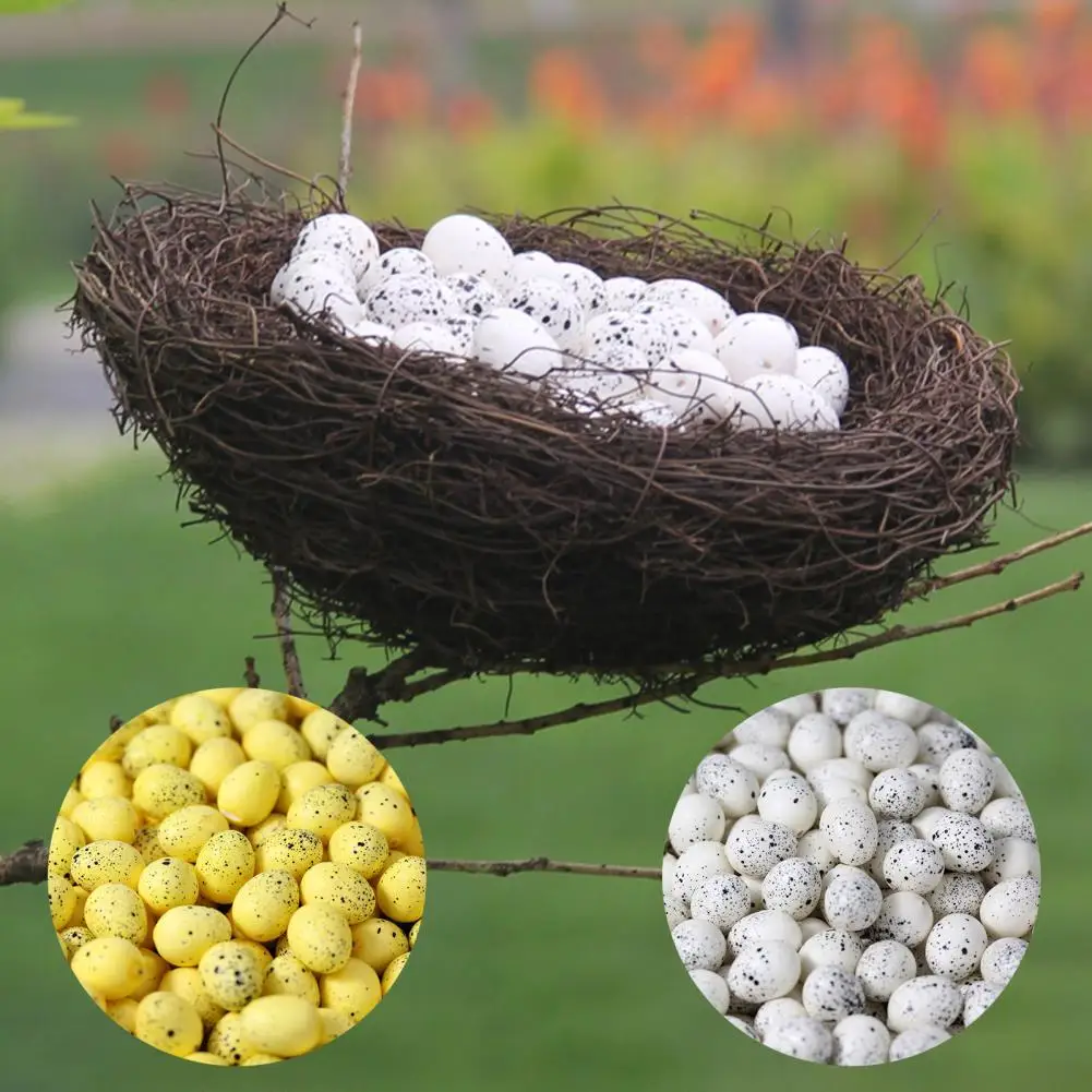 10 Pcs Fake Quail Eggs Oval Vivid Garden Decoration Micro Landscape Mini Simulated Bird Eggs Figurines Garden Decor Supplies