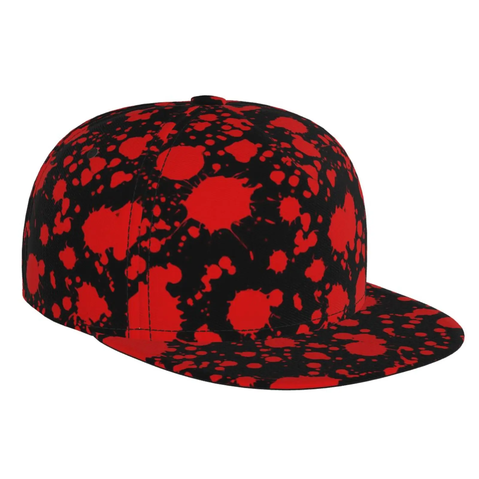 Red Blood Stained Flat Brimmed Hat Street Skateboarding Hip Hop Hat Outdoor Leisure Sunshade Baseball Hat Universal