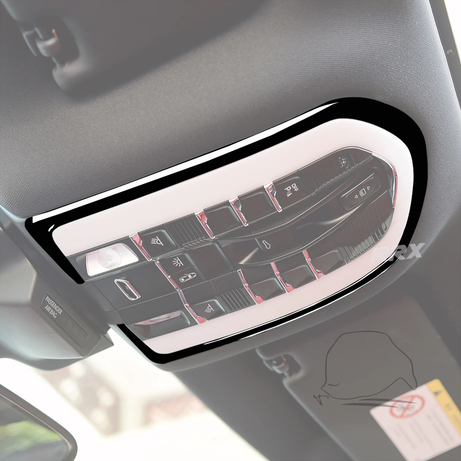 For Porsche Macan 2014-2021 Real Carbon Fiber Piano Black Sticker Full Set Dashboard Door Trim Cover Car Inside Decorative Acces view 2