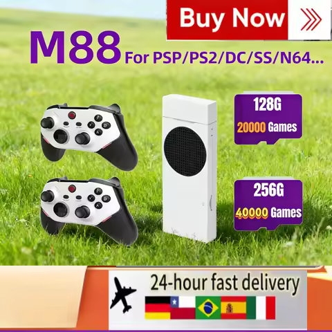 M88 Game Console Stick 128G Supports 30+ Emulators 20000 Games Portable 4K 60 Simulators Wireless Controller 3D TV Support PS2