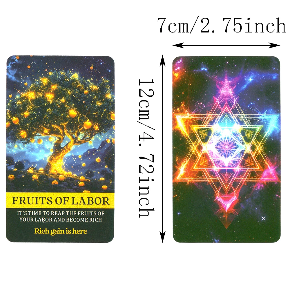 54pcs 12*7cm Beautiful High Quality Oracle Cards With Career Money Divination Runes Mystical Power