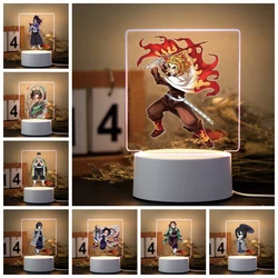 Demon Slayer Pillar of Flame 3d Illusion Night Lamp for Children's Room Decor the Kids Birthday Gift