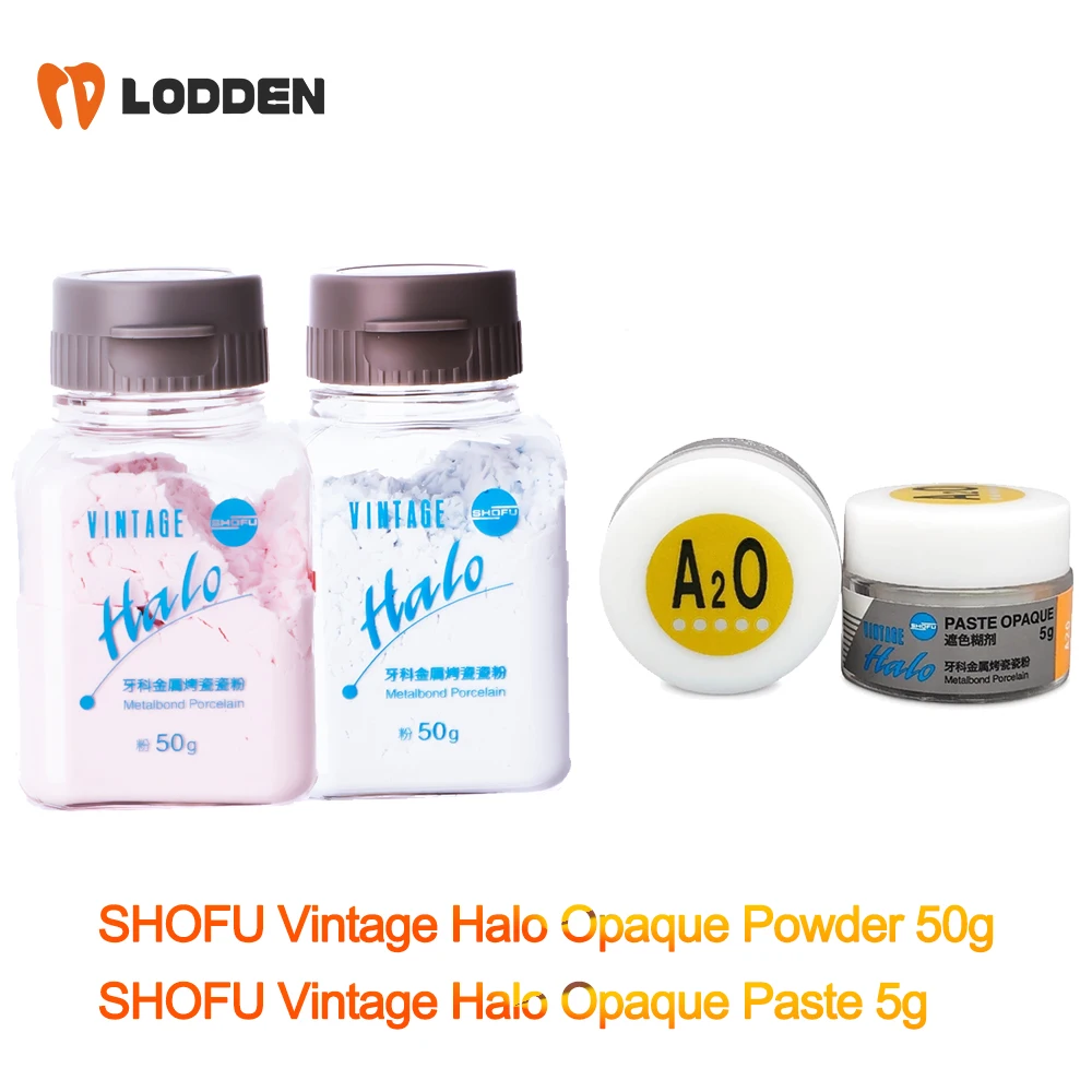 SHOFU Vintage Halo Opaque Powder 50g/Paste 5g A1-D4&1M1-5M3 Color for Metalbond Porcelain Dental Lab SHOFU Opaque Powder Paste