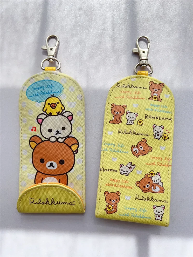 Rilakkuma Sumikko Gurashi Cute Key Case Holder for Women Key Wallets Pouch Bag Keychain Leather Key Organizer Protector