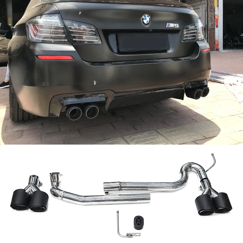 Quad Exhaust Tip Stainless Steel Exhaust Pipe For BMW F10 F11 520i 523i 525i 528i 530i Exhaust Tip Changed M5 Bumper Muffler Tip