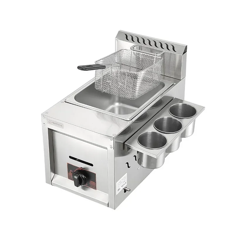 Commercial Restaurant Open Gas Deep Chicken Fryer Machine With Lid