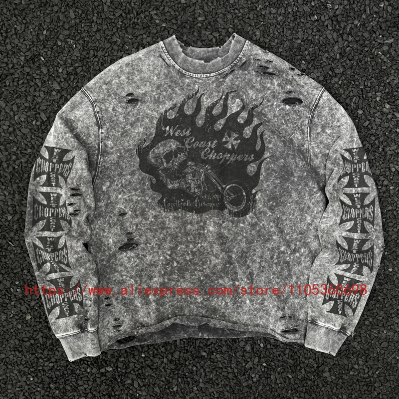 

26SS New High-Quality Men's Women's Casual Comfortable West Coast Sweatshirt American Retro Trendy Street Hip Hop Top Stock