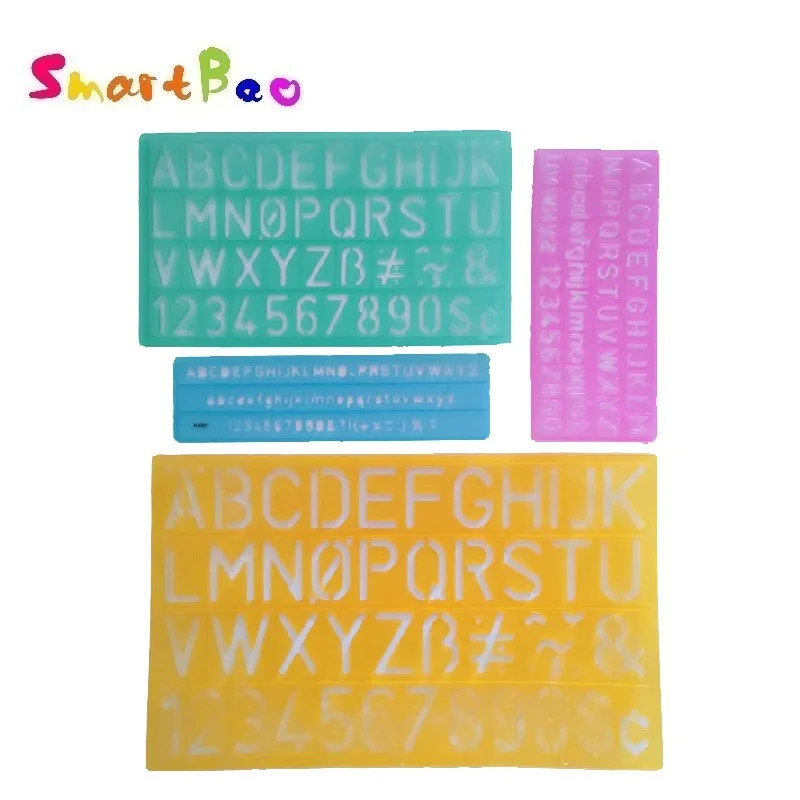 Letter and Number Template Ruler Alphabet Stencils Flexible Multi-functional Children Student Study English School Stationary