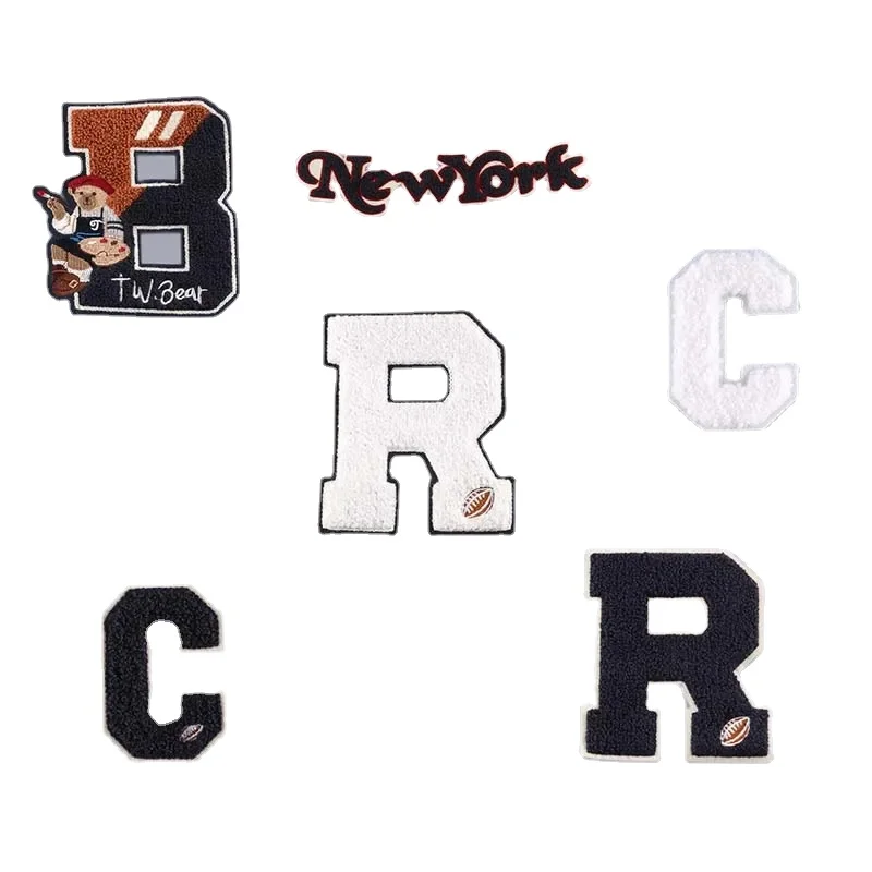 B R C  Alphabet Letters Sew On Patches Sewing Embroidery Applique Badge English Letters Clothes Stickers DIY For T-Shirts,Hat