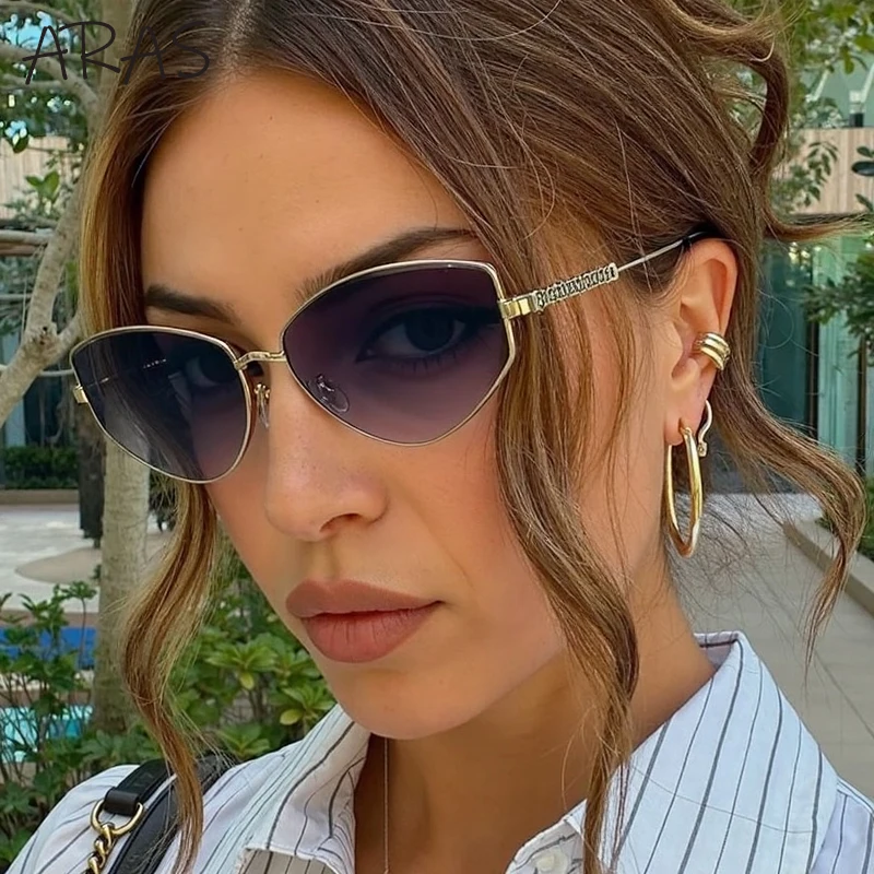 

Fashion Sexy Cat Eye Sunglasses Women 2025 Luxury Brand Retro Polygon Metal Frame Sunglass Trendy Punk Eyewear For Lady Shades