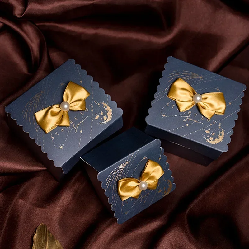 50/20pcs Wedding Favors For Guests In Bulk Navy Blue Marble Gift Box Bonbonniere Candy Treats Party Decorations With Ribbon
