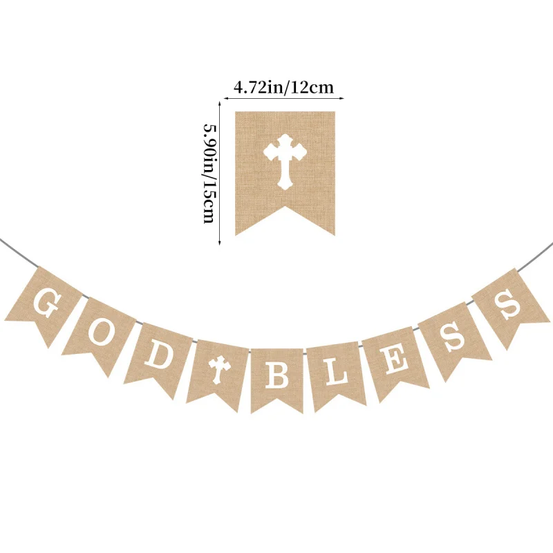مجموعة لافتة المناولة الأولى من God Bless Banner، زينة المعمودية للأولاد والبنات، زخارف تأكيد التواصل الأول #2
