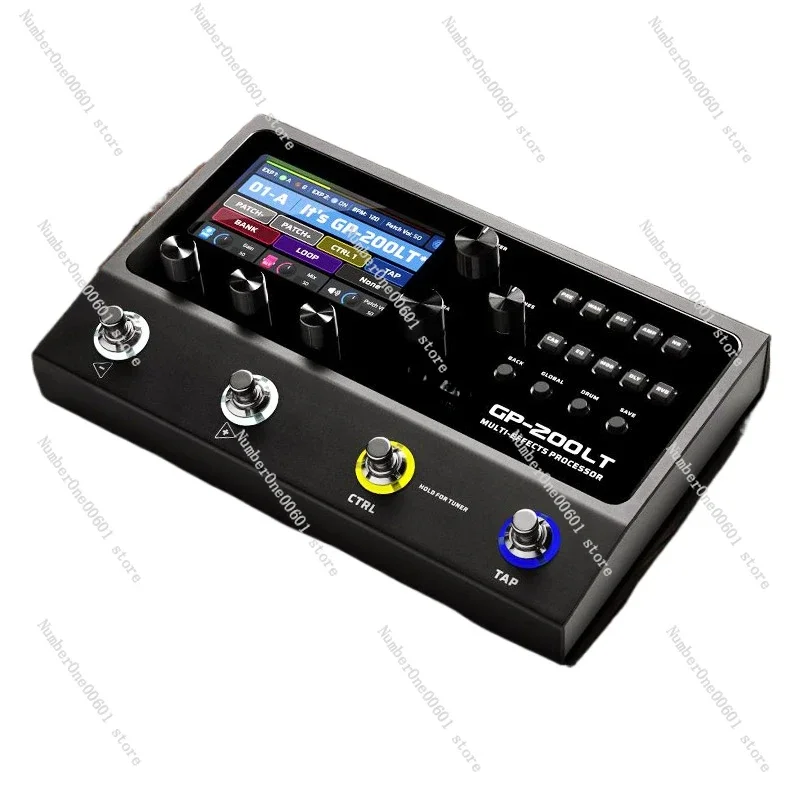 

GP-200LT Electric Guitar Integrated Effect Device, Wooden Guitar Bass Sentence Loop Drum Machine Sound Card IR