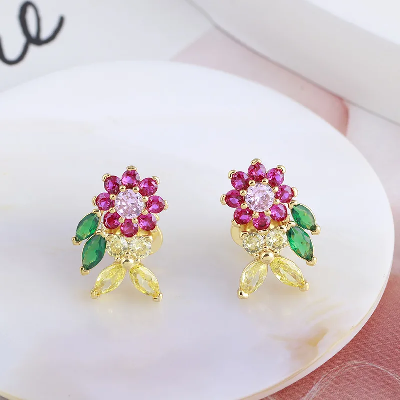 

High Quality Brand Flower Garden Stud Earings fashion jewelry brincos para as mulheres