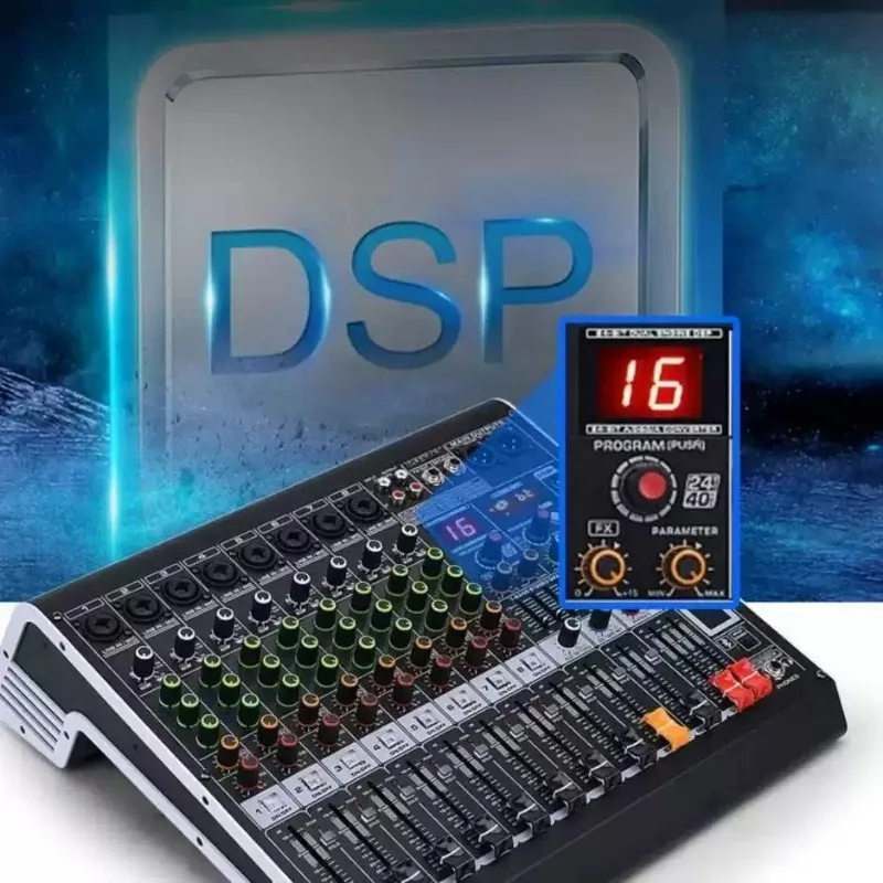 4 6 8 Channel Professional Audio Mixer Bluetooth Sound Console For Stage KTV Live Party DJ Performance
