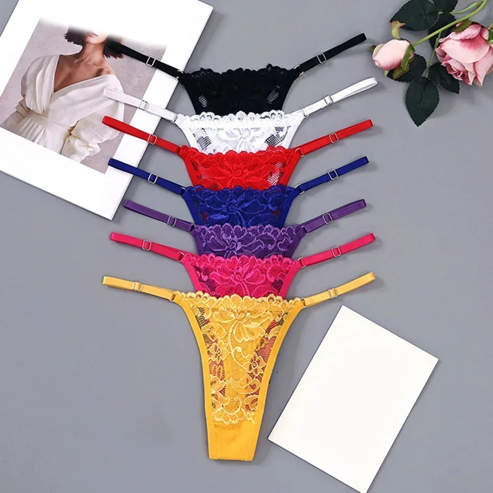 Ropa interior de tiro bajo azul para Hotel, ropa interior Sexy de encaje para mujer, bragas de Color sólido, ropa de dormir de Hotel, tela de poliéster