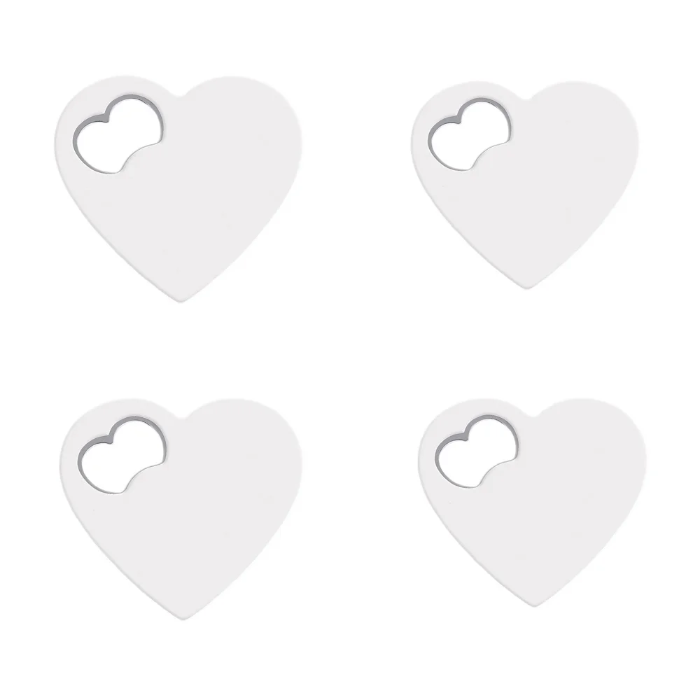 4pcs Magnetic Bottle Opener Portable Absorbable Refrigerator Bottle Opener Heart Shaped  Opener for Wedding