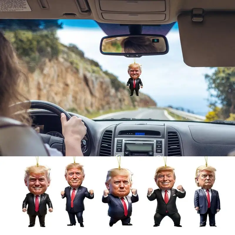 Presidential Rear View Decoration 2D Acrylic Car Decoration Pendant Cute And Interesting Small Ornaments Car Accessories