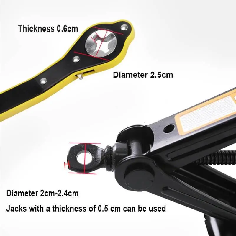 Auto Labor-Saving Jack Ratchet Wrench Handle Labor-Saving Wrench Scissor Jack Garage Tire Wheel Lug Wrench Phillips Wrench