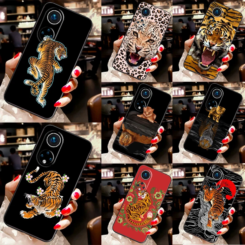 Cute Cats lion Tiger leopard For Huawei P30 Pro P20 P40 P Smart Nova 9 5T Case For Honor 70 50 X8 X9a Magic 5 Lite Cover