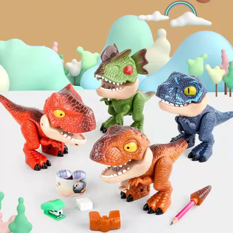 Dinosaur Model Toy with Stationery Five-in-One Set Boys and Girls Creative Early Education Animals Toys Set Jurassic World Toys