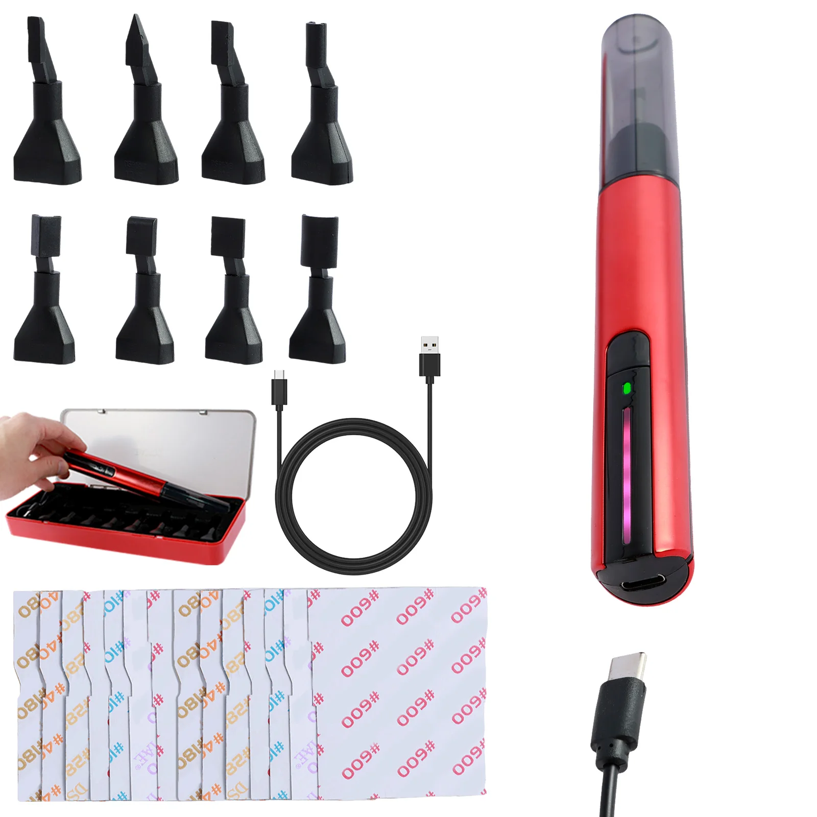 Mini Sander Grinder Tool DIY Electric USB Charge Grinding Pen Sanding Heads Reciprocating Sander Portable Electric