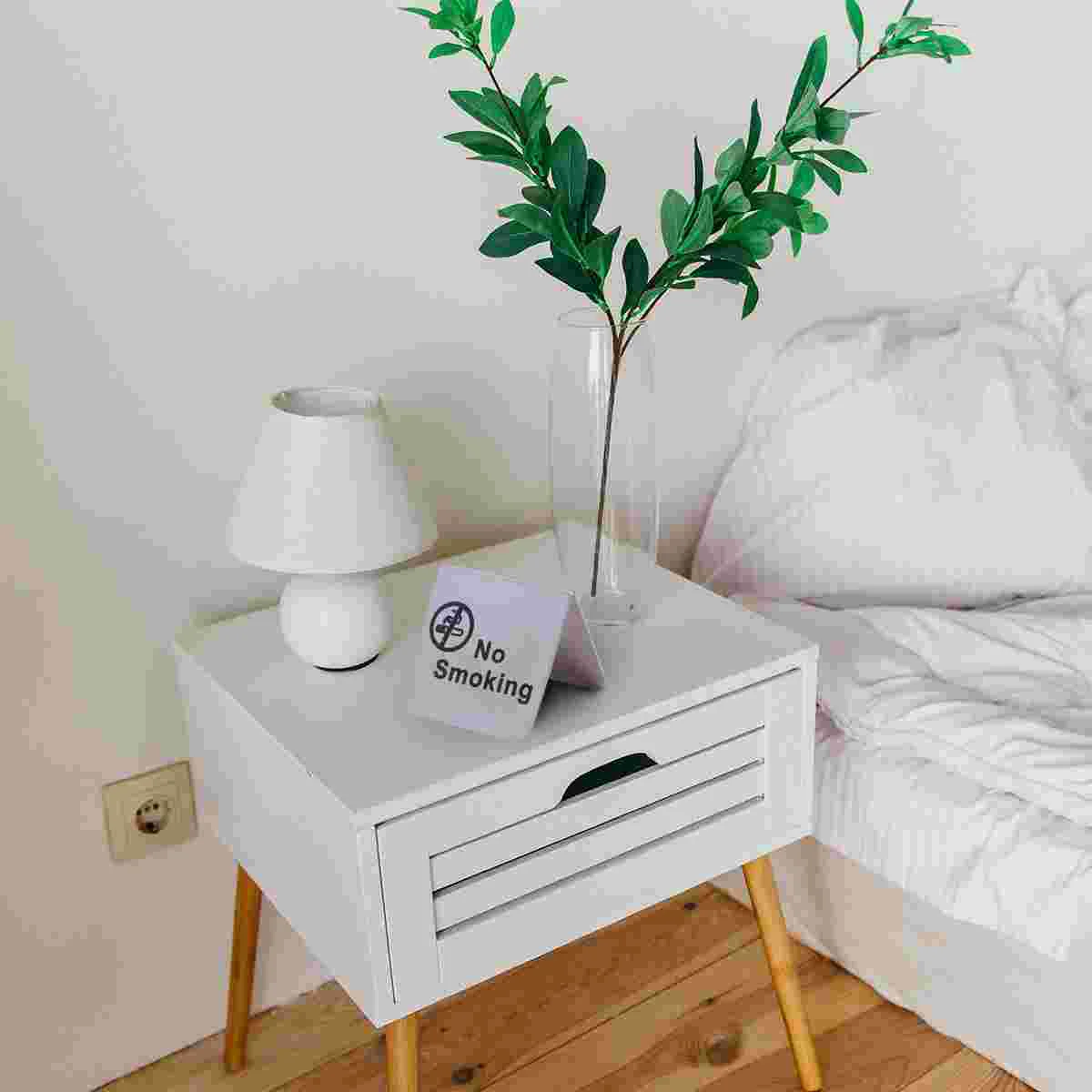 Double-Sided Tabletop Sign Tent Signage Stainless Steel No Smoking Stop Emblems