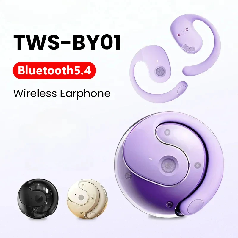 2025 New Wireless Headphones Comfortable Ear Hook Touch Control Earbuds with Mic Wireless Bluetooth Headset for Phone Earphones